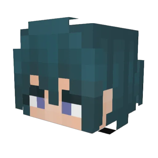 Bligue Minecraft avatar head, 3D render