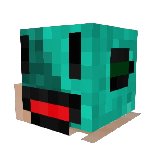 BlimBam Minecraft avatar head, 3D render