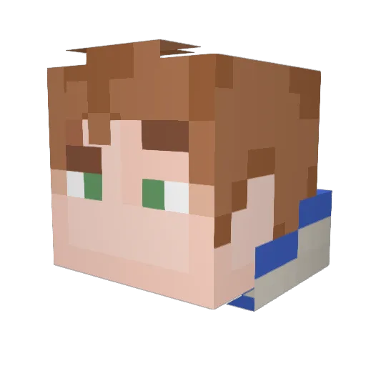 Blinci Minecraft avatar head, 3D render