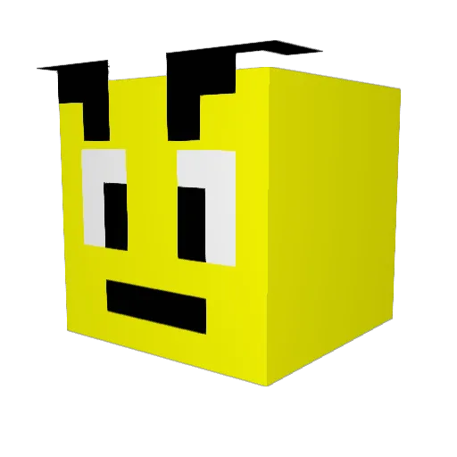 BlindBee Minecraft avatar head, 3D render