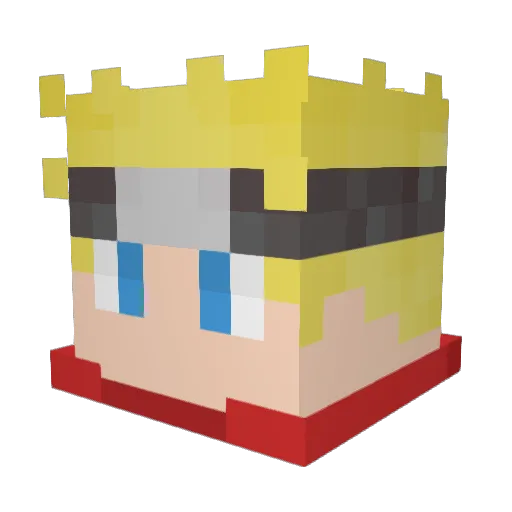 BlindFoxy Minecraft avatar head, 3D render