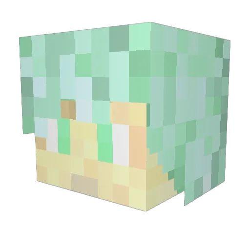 BlinderJ Minecraft avatar head, 3D render