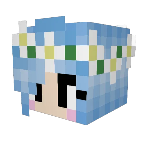 Bling_heart Minecraft avatar head, 3D render