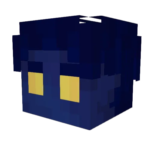 Blingers Minecraft avatar head, 3D render