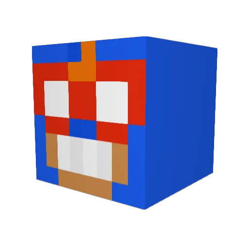 BlinkyTom Minecraft avatar head, 3D render