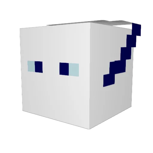 BlinqR Minecraft avatar head, 3D render