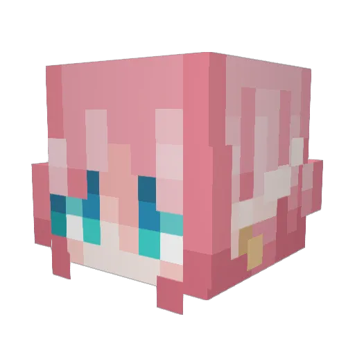 Blissyo Minecraft avatar head, 3D render