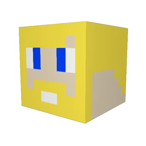 Blitzkriegli Minecraft avatar head, 3D render
