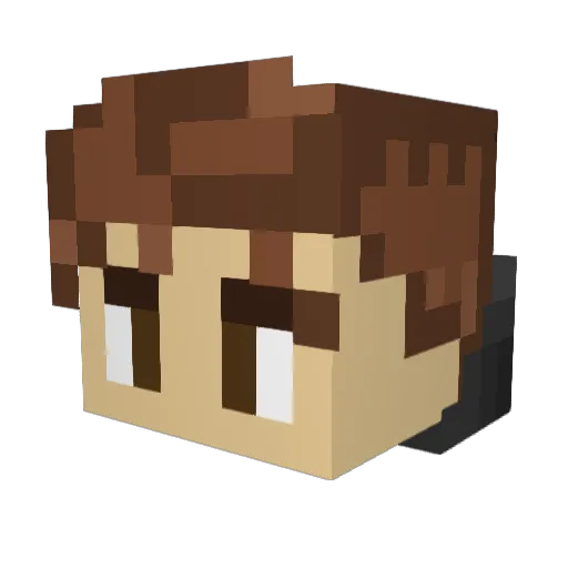 Blizioh Minecraft avatar head, 3D render