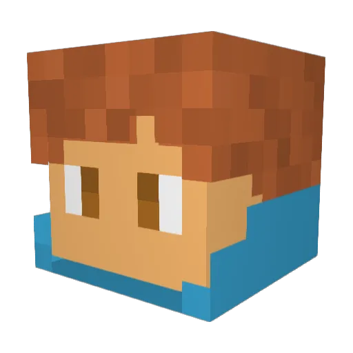 BlizzardFoxs Minecraft avatar head, 3D render
