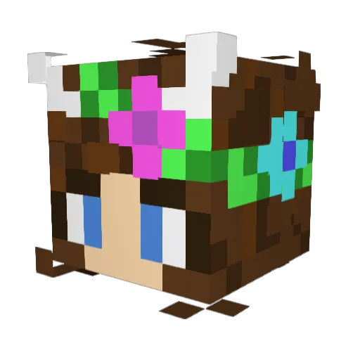 Blizzychan Minecraft avatar head, 3D render
