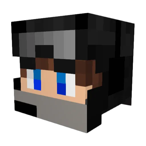 Bll0 Minecraft avatar head, 3D render