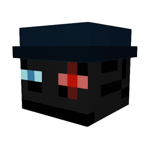 BllueE_ Minecraft avatar head, 3D render