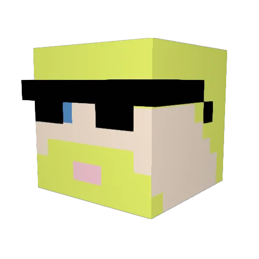BloJones Minecraft avatar head, 3D render