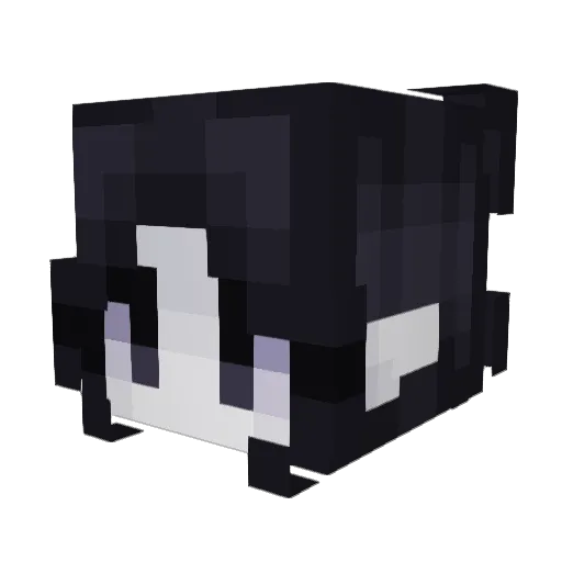 Bloack Minecraft avatar head, 3D render
