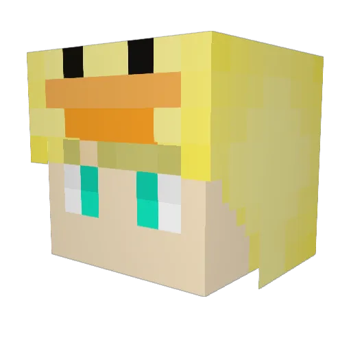 Blobbokoning Minecraft avatar head, 3D render