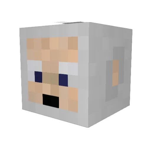 BlobbyBlub Minecraft avatar head, 3D render