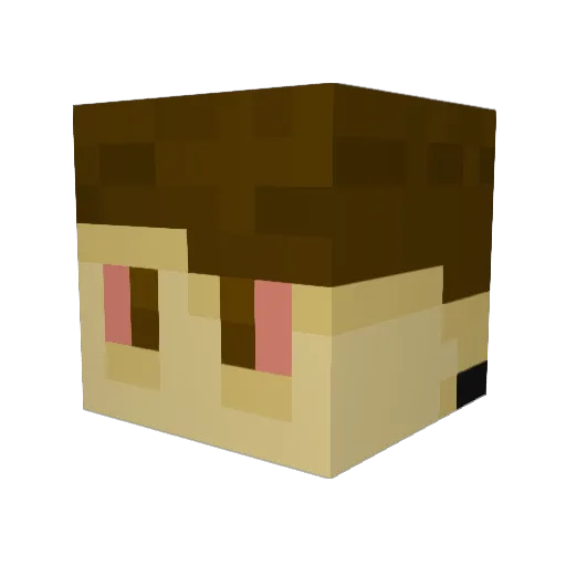 BlobbyLight Minecraft avatar head, 3D render