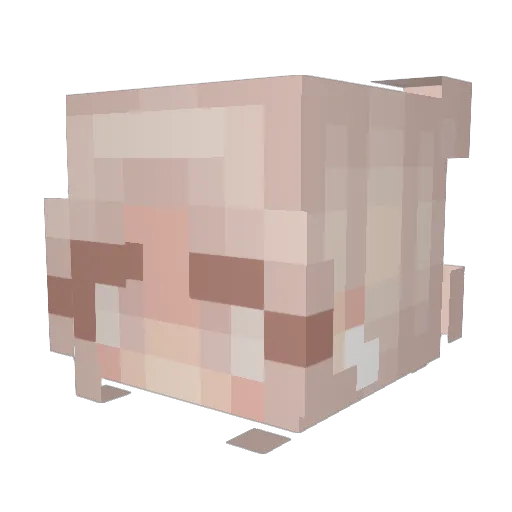 BlobfishMilk Minecraft avatar head, 3D render