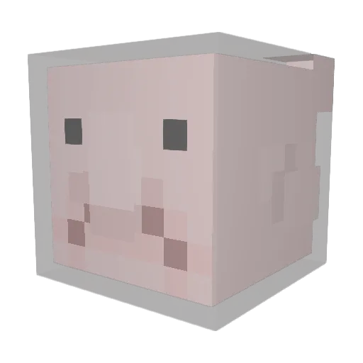 Blobfishhhhhhh Minecraft avatar head, 3D render