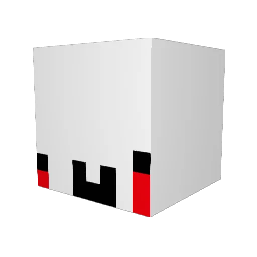 Blobyghost Minecraft avatar head, 3D render