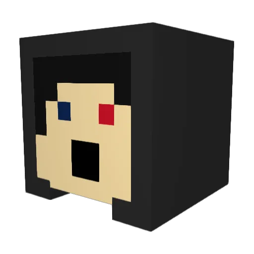BlocBlocTheBloc Minecraft avatar head, 3D render