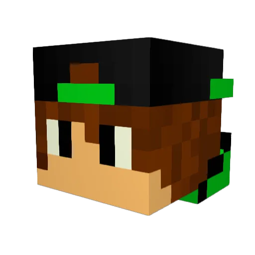 Blocdeglace Minecraft avatar head, 3D render