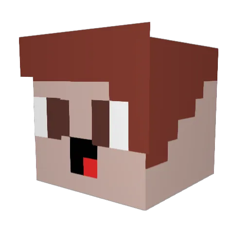 BlockAbbe Minecraft avatar head, 3D render