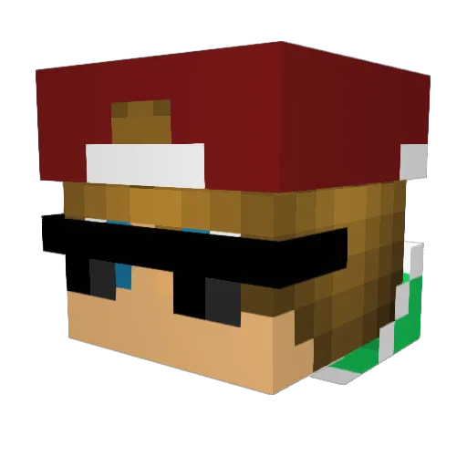 BlockAlex05 Minecraft avatar head, 3D render