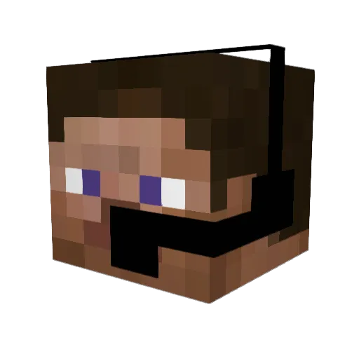 BlockBrand Minecraft avatar head, 3D render