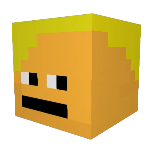 BlockBuster12HD Minecraft avatar head, 3D render