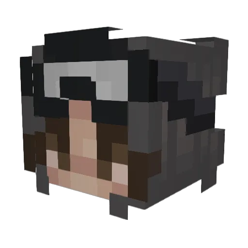 BlockBuster1986 Minecraft avatar head, 3D render