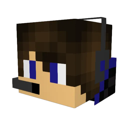 BlockBuster2K201 Minecraft avatar head, 3D render