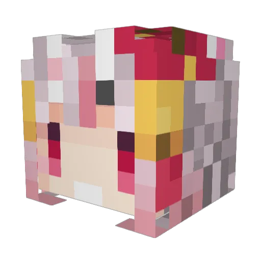 BlockByBlock378 Minecraft avatar head, 3D render