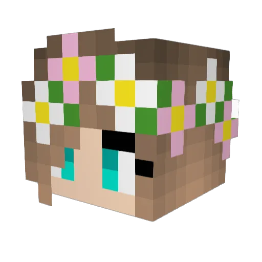 BlockCraft32 Minecraft avatar head, 3D render