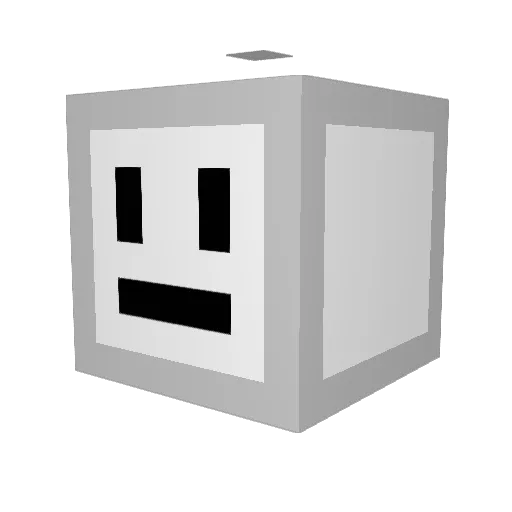 BlockDude Minecraft avatar head, 3D render