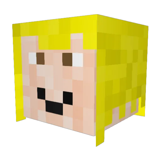 BlockHead3025 Minecraft avatar head, 3D render