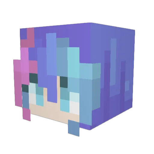 BlockHeadUnicorn Minecraft avatar head, 3D render