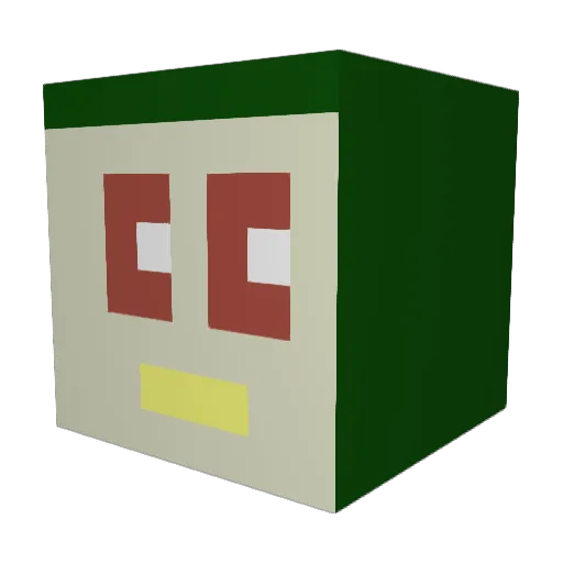BlockShot Minecraft avatar head, 3D render
