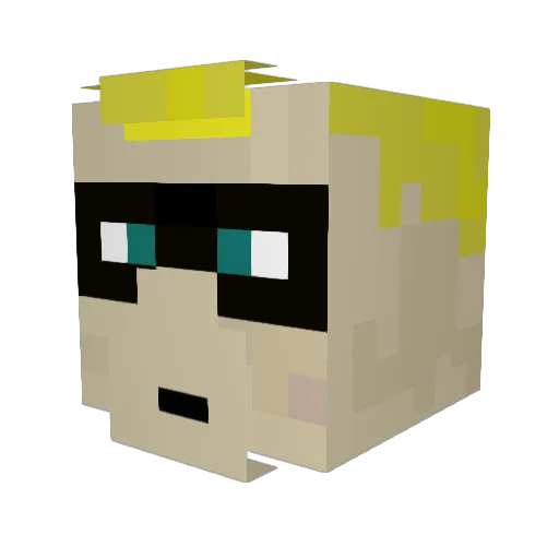 BlockStarRad Minecraft avatar head, 3D render