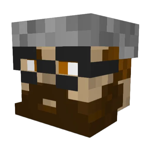 Block_Caulker Minecraft avatar head, 3D render