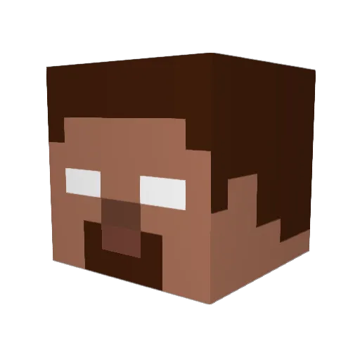 Block_head_24 Minecraft avatar head, 3D render