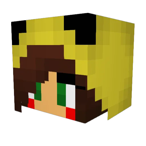 Block_shy Minecraft avatar head, 3D render