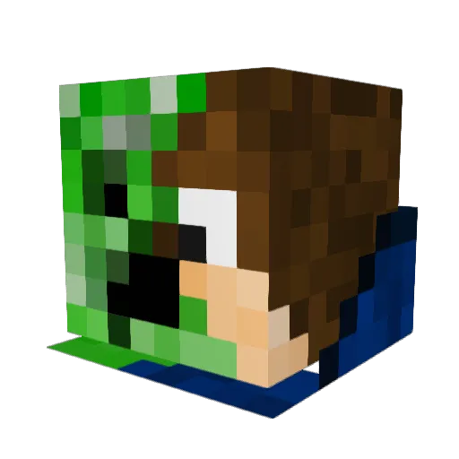 BlockayTB Minecraft avatar head, 3D render