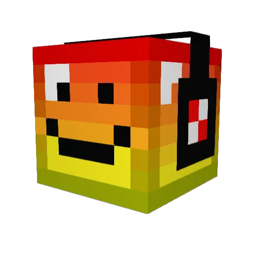 BlockbusterV2 Minecraft avatar head, 3D render