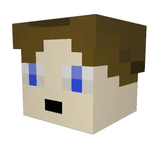 BlockcraftZaba Minecraft avatar head, 3D render