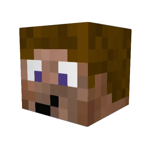 Blockends Minecraft avatar head, 3D render