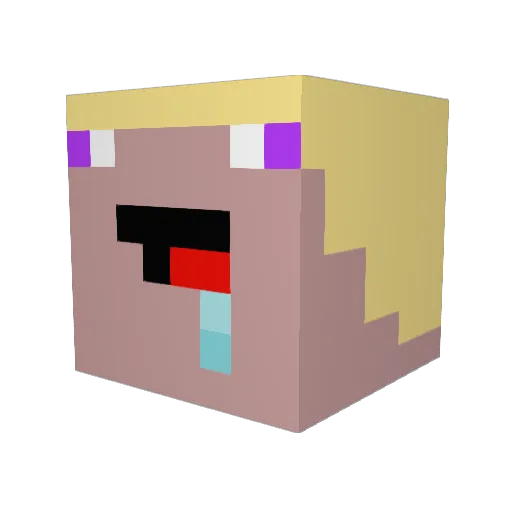 Blockerheader Minecraft avatar head, 3D render