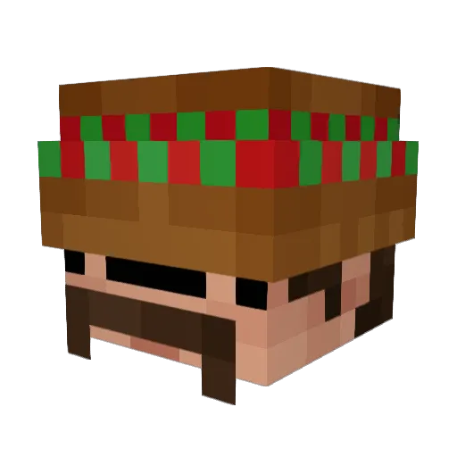Blockfliperpc Minecraft avatar head, 3D render