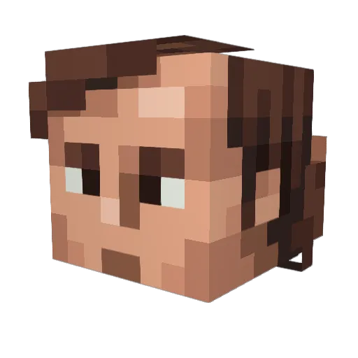 Blockhards Minecraft avatar head, 3D render